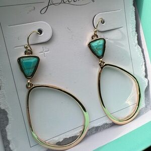 Jbloom Gold and Turquoise Earrings